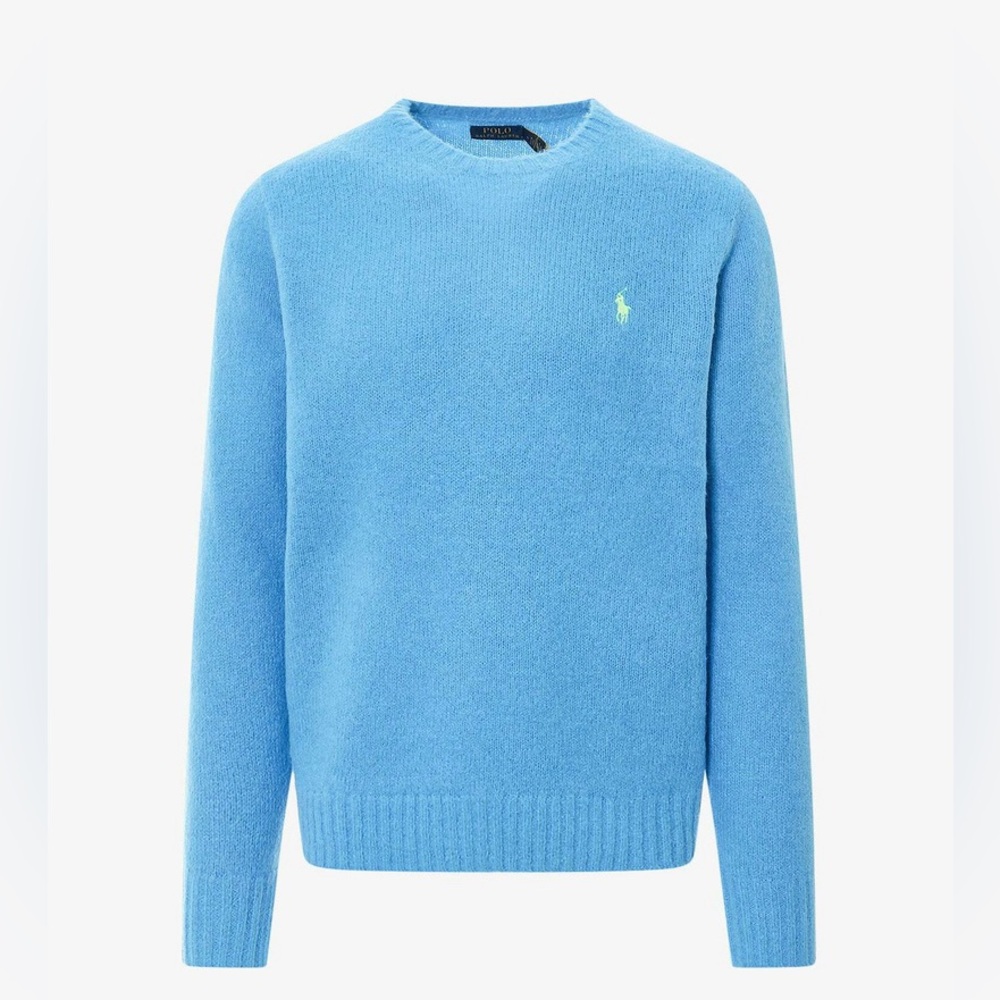 Polo Ralph Lauren Pony Alpaca Wool Blend Sweater Blue Mens Size Large NWT